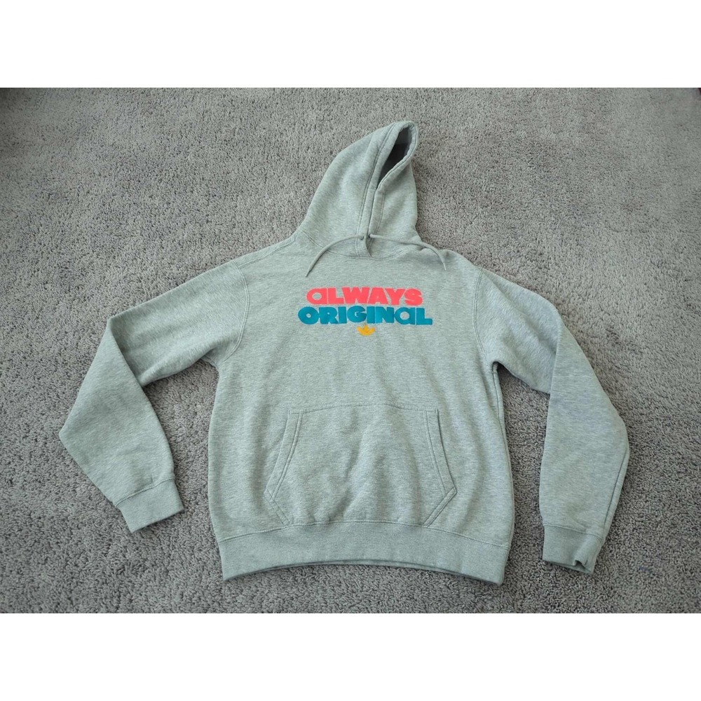 Adidas Hoodie Mens M Gray Long Sleeve Sweatshirt "Always Original"  Trefoil Logo